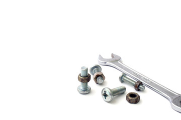 s nuts and bolts on a white background