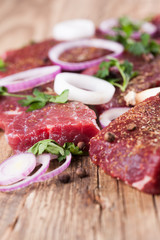 Raw beef steak