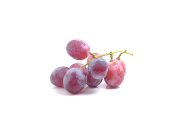 Fresh bunch of red grapes Isolated on white background.