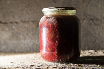 old bank with jam in the basement in the dark