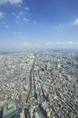 東京スカイツリーからの眺め（東側・江戸川区、千葉方面）