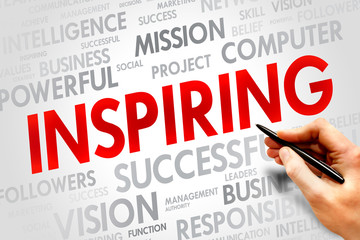 INSPIRING word cloud, business concept