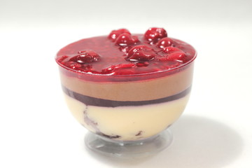 Cherry dark and white Chocolate Mousse