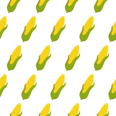 Seamless pattern with fresh yellow corns