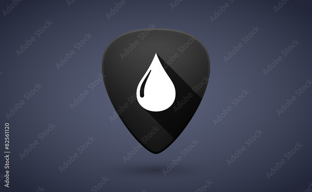 Canvas Prints Black guitar pick icon with a fuel drop