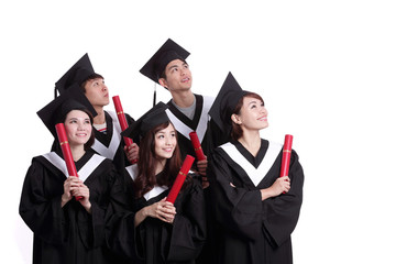 group of happy graduates student