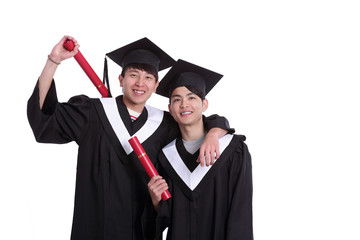 Two happy graduates student