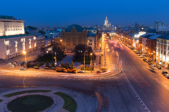 Moscow night view, Russia