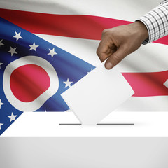 Ballot box with US state flag on background series - Ohio