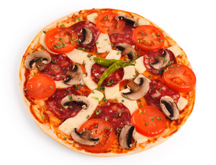Pizza on a white background