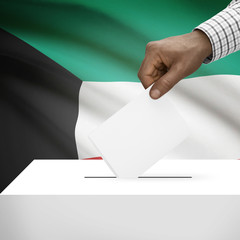 Ballot box with national flag on background series - Kuwait