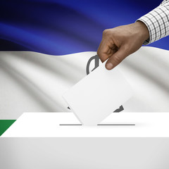 Ballot box with national flag on background series - Lesotho