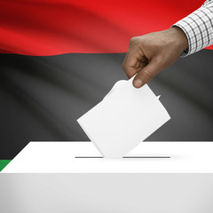Ballot box with national flag - State of Libya
