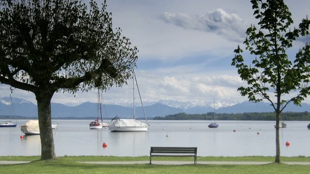 Time lapse at Starnberg lake in Bavaria Germany