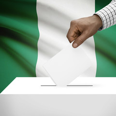Ballot box with national flag on background series - Nigeria
