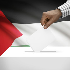 Ballot box with national flag - State of Palestine