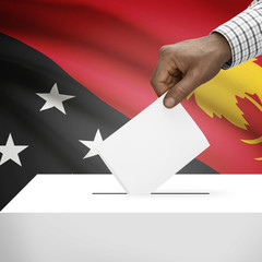 Ballot box with national flag - Papua New Guinea