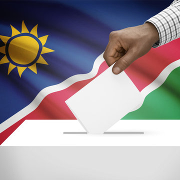 Ballot box with national flag on background series - Namibia