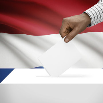 Ballot box with national flag on background series - Netherlands