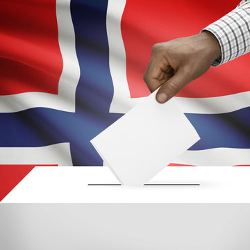 Ballot box with national flag on background series - Norway