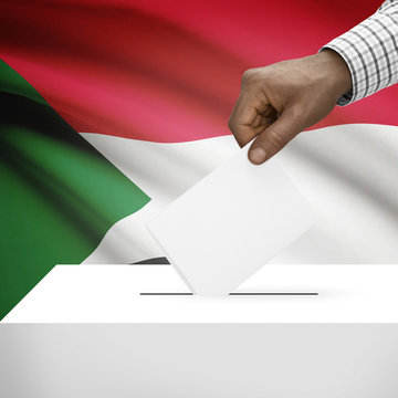 Ballot box with national flag on background series - Sudan