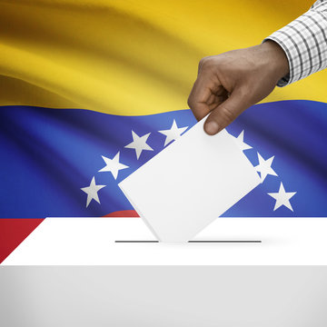 Ballot box with national flag on background series - Venezuela