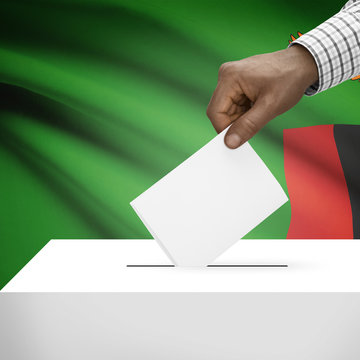 Ballot box with national flag on background series - Zambia