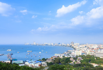 Fototapeta na wymiar Pattaya city harbor, Chonburi, Thailand