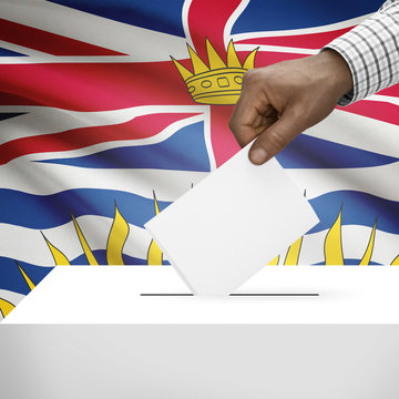 Ballot box with Canadian province flag series - British Columbia