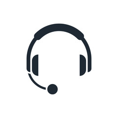 icon headphones with microphone - 82566117