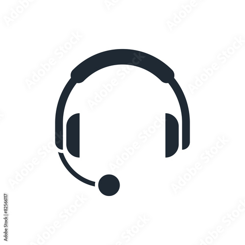 "icon headphones with microphone" Stock image and royaltyfree vector
