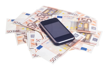Mobile with fifty euro notes