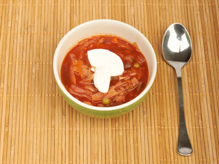 Borsch in a bowl