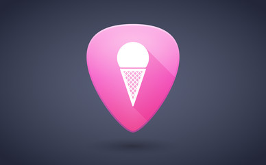 Pink guitar pick icon with an ice cream