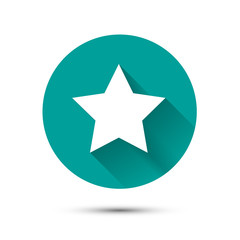 White star icon on green background with shadow