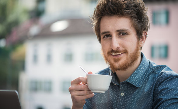 Funny Guy With Milk Moustache