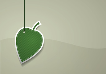 Tree leaf shaped label, vector illustration 