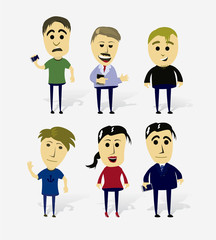 Set of cartoon characters vector illustration