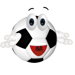 Funny football ball cartoon comic illustration