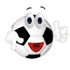 Funny football ball cartoon comic illustration
