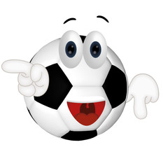 Funny football ball cartoon comic illustration