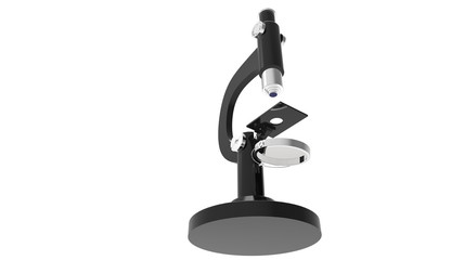 isolated science microscope render