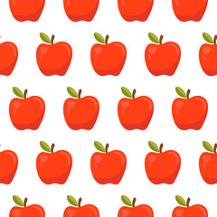 Seamless pattern with red apples