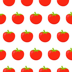 Seamless pattern with red tomatoes