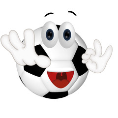 Funny football ball cartoon comic illustration