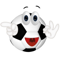 Funny football ball cartoon comic illustration