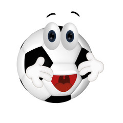 Funny football ball cartoon comic illustration