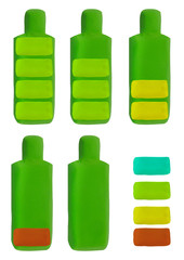 Set of green battery status use for energy level status