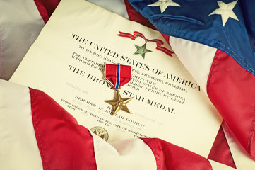 Obraz premium American Army Bronze Star For Heroism