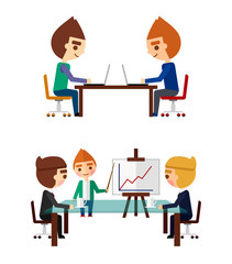 Obraz premium Business negotiations set.